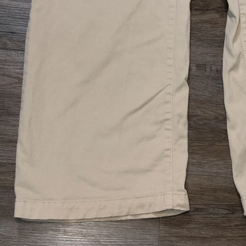 Mango Beige Straight-Fit Mid-Rise Denim Pants Womens Size 2 Cotton Linen Blend